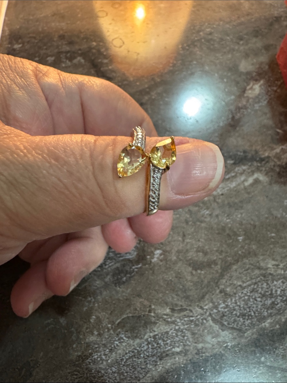 Yellow Gemstone Teardrop Hoop Earrings with Pavé Accents